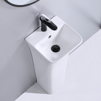 阳台立柱盆落地式一体洗脸盆手逗陶瓷卫生间洗面盆小户型洗手台盆