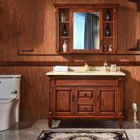 浴室柜组合手逗红橡木落地式洗漱台洗手盆面池洗脸盆洗手台柜