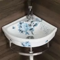角落洗手盆手逗挂墙式陶瓷小户型迷你三角洗手台盆阳台洗脸盆转角小号
