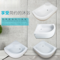 简易小户型底座加厚亚克力扇形浴室泡澡缸手逗洗澡间底盆淋浴房浴缸