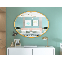 卫生间浴室柜镜子圆形家用浴室挂墙壁挂式免打孔北欧卫生间壁挂式镜子