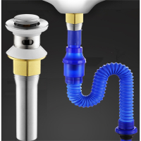 洗手盆下水管排水管手逗软管洗脸池台盆面盆洗脸盆下水器弹跳配件