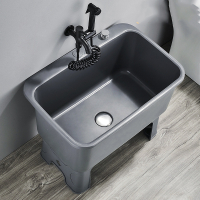 拖把池手逗阳台户外洗拖布池厕所卫生间接水槽高脚盆家用落地式墩布池8