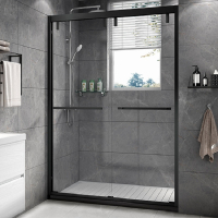 定制淋浴房简易一字型卫生间沐浴干湿分离玻璃隔断推拉门整体浴室移门