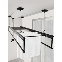 升降晾衣架阳台手摇晾衣杆四杆带横杆家用双杆式手逗自动折叠晒衣被架