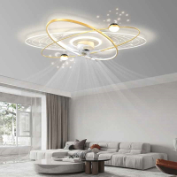 客厅风扇吸顶灯简约现代隐形创意360度旋转摇头吊扇灯具套餐