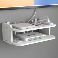 手逗wifi放墙壁电视挂墙上机顶盒路由器放置架置物收纳免打孔托架支架
