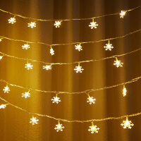 led彩灯闪灯串灯满天星星灯圣诞节场景布置圣诞树装饰品雪花挂饰