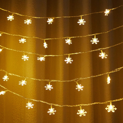 led彩灯闪灯串灯满天星星灯圣诞节场景布置圣诞树装饰品雪花挂饰