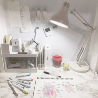 ins风折叠台灯长臂夜灯学生宿舍寝室书桌夹式铁艺床头灯