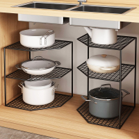 厨房置物架锅架收纳架台面转角下水槽橱柜放锅分层架子家用品大全