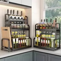 黑色厨房调料置物架筷子笼刀架台面多功能餐具收纳架多层调味品架