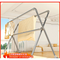 折叠晾衣架落地阳台家用手逗凉衣服杆室内户外不锈钢伸缩挂晒被子