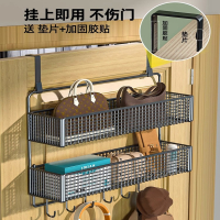 手逗门后挂钩置物架门上挂衣架免打孔挂门后挂篮超薄衣柜侧包包收纳架