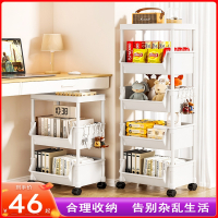 手逗小推车置物架家用零食落地多层客厅收纳书架移动厨房果蔬菜篮架子