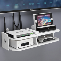 手逗路由器放置架收纳盒墙上放wifi置物架客厅卧室电视机顶盒架免打孔