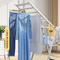 手逗折叠晾衣架落地阳台室内外晒被子卧室铝合金凉衣架家用晾衣杆