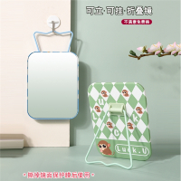 镜子化妆镜折叠台式家用手逗学生宿舍卡通桌面可立可挂小型梳妆镜便携美容镜