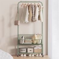 晾衣架杆挂衣帽架落地式家用手逗卧室内房间移动隔夜衣服收纳置物架子