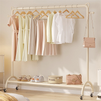 带轮晾衣架挂衣架手逗落地式卧室内移动阳台家用简易晒衣服收纳置物架