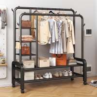 简易晾衣架落地家用挂衣架手逗宿舍卧室衣帽架室内阳台凉晒衣服杆架子