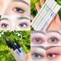 彩线液笔女白色水笔极细不晕染粉紫色蓝红色防水持久彩妆