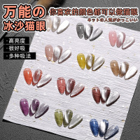 晶石猫眼胶冰沙宽猫眼2020年百变新款新色光疗猫眼甲油胶 晶石猫眼