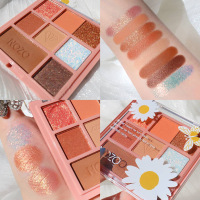 渣女八影闪粉珠光防水亮片初学者平价学生小众眼影盘