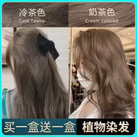黑茶色染发剂植物无刺激泡泡奶茶染发膏女自己在家染头发