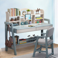 儿童学习桌椅套装迪玛森简约家用中小学生初中生书桌书架组合一体桌