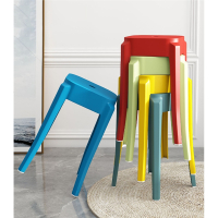 塑料凳子家用加厚高凳塑胶椅子简约餐桌圆凳方凳迪玛森可叠放叠摞小板凳