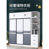 衣柜家用卧室现代简约推拉门儿童大衣橱经济型迪玛森免安装储物柜子