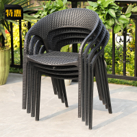 洛滑户外椅子室外庭院家用凳子简约现代花园塑料单椅休闲露天餐椅