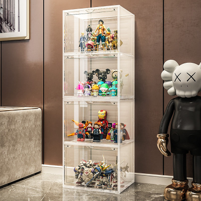 洛滑手办乐高展示柜模型玩具收纳陈列架仿玻璃亚克力透明家用积木柜子