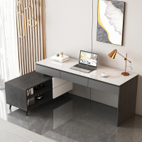迪玛森岩板书桌电脑桌台式家用卧室学生写字学习桌子转角办公桌轻奢现代