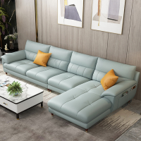 迪玛森真皮小户型沙发头层牛皮简约现代乳胶皮沙发转角客厅北欧大组合