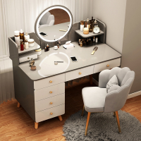 迪玛森梳妆台卧室简约现代小户型高级轻奢化妆台斗柜收纳柜一体化妆桌镜