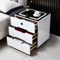 迪玛森家用智能床头柜简约现代轻奢烤漆无线充电卧室床边柜子网红收纳柜
