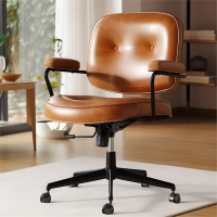 椅子靠背电脑椅家用洛滑书房书桌椅卧室座椅真皮办公椅旋转椅