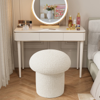 迪玛森奶油风化妆凳子女生卧室家用简约现代梳妆台椅子轻奢高级主卧圆凳