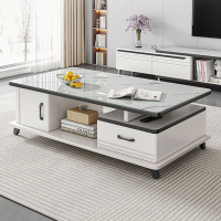 茶几客厅家用小户型桌子客厅茶几简约现代钢化玻璃茶几电视柜组合