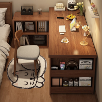 转角书桌家用迪玛森学习桌子卧室女生梳妆台书柜一体l型拐角电脑桌