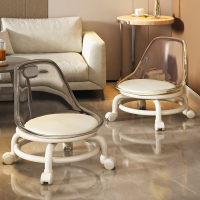 滑轮矮凳家用亚克力万向轮小凳子洛滑多功能椅子儿童小板凳客厅沙发凳