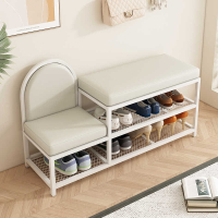 迪玛森入户换鞋凳家用门口亲子鞋柜凳子一体奶油风长条穿鞋凳儿童鞋架子
