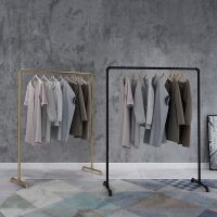 简易晒晾衣架挂衣杆落地卧室内挂衣服架简约现代北欧大衣帽架家用