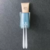 单人牙刷架868|新款免打孔吸壁牙刷架卫浴洗漱杯用具塑料漱口杯创意卫浴套装