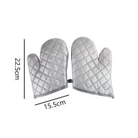 银白高温手套 小号(25*15)|2只加厚防烫布高温家用微波炉手套日本厨房烘焙烤箱防烫隔热手套