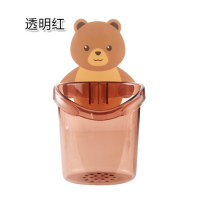 透明红|创意卫生间置物架壁挂免打孔浴室厕所洗手间牙刷筒梳子牙膏收纳盒