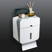 版双层灰色|家居卫生间用品用具厕所纸巾盒洗手浴室置物架壁挂收纳免打孔大全