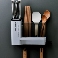 壁挂式筷子筒家用免打孔筷笼子篓沥水置物架厨房餐具刀勺子收纳盒